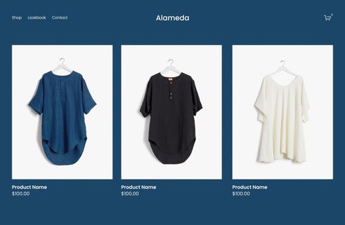 Exemple site web boutique en ligne vêtements sur ordinateur
