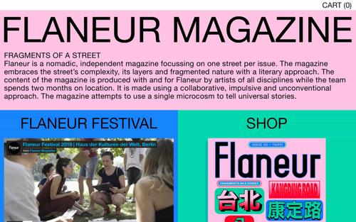 Capture d’écran du site flaneur-magazine.com réalisé avec Squarespace